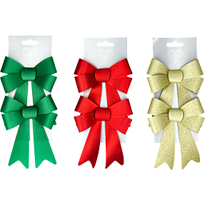 Julefryd plast gavesløjfe 2-pak - flere varianter - assorteret