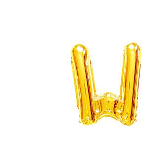 Folieballon "W" 35 cm - Guld