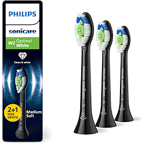 Philips Sonicare W2 Optimal White tandbørstehoveder 3-pak - sort
