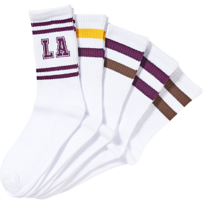 VRS børne 5-pak tennisstrømper str. 26/30 - stribet