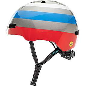 Nutcase cykelhjelm - grå m. striber