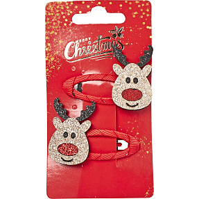 CBYH dame jule hårspænder med rensdyr - guld