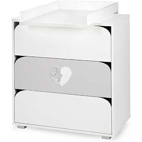 Sofia  puslekommode - hvid og grå