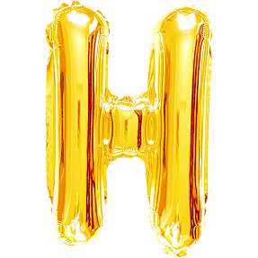 Folieballon "H" 35 cm - Guld