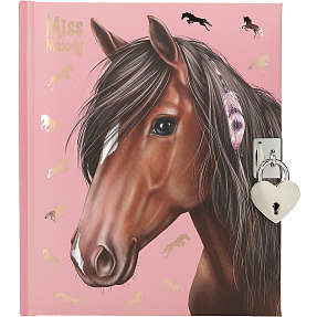 Miss Melody dagbog med hjertelås - lyserød