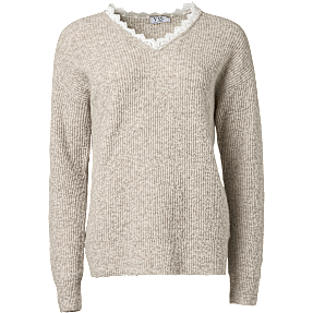 VRS dame striktrøje str. M - beige