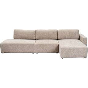 Florence 3 personers open-end modulsofa med chaiselong - gråbrun