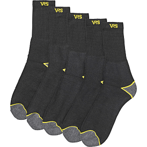 VRS herre 5-pak arbejdsstrømper str. 43/46 - sort