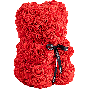 Rød rose bamse 28 cm