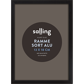 Sort ramme m. glas - 13x18 cm