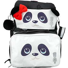 Danpen skoletaske - Panda med sløjfe og ører