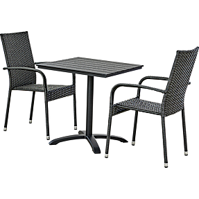 Carlton cafébord med 2 Mallorca havestole - sort