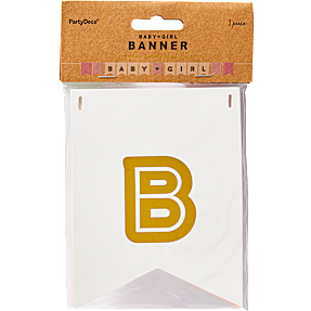 Guirlande "Baby Girl" 15x175 cm - Lyserød