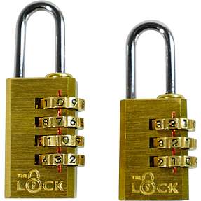 Hængelås med kode 2 stk - messing
