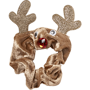 CBYH børne jule scrunchie med rensdyr - brun