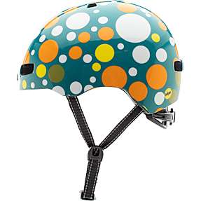 Nutcase cykelhjelm - blå m. prikker