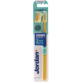 Tandbørste m. 2 børstehoveder medium