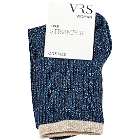 VRS dame glimmerstrømper str. onesize - blå