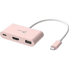 J5 USB-C multi adapter - lyserød