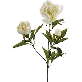 Kunstig blomsterstilk pæon - creme