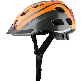 SCO cykelhjelm med lys - orange/sort