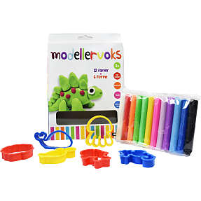 Modellervoks 12 stk. og 6 havdyrsforme