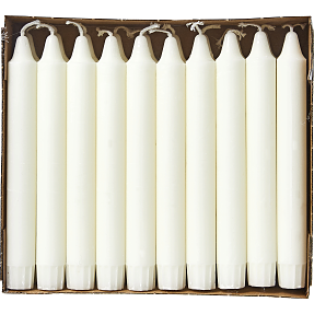 Budget kronelys 2,2x19 cm 20-pak - hvid