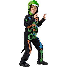 Halloween dinosaur skelet kostume str. 116