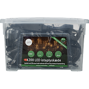Q-line istaplyskæde med 200 LED - varm hvid
