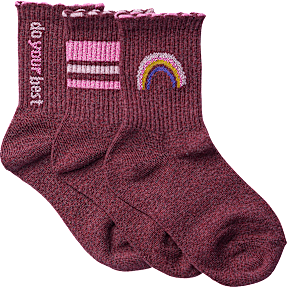 VRS børn 3-pak strømper str. 31/34 - lilla