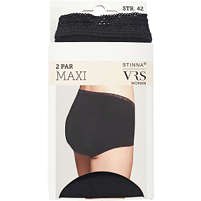 VRS dame 2-pak maxi trusse str. 40 - sort
