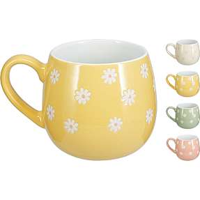 Krus med blomster 450 ml - flere varianter - assorteret