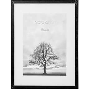 Sort ramme m. plexiglas - 30x40 cm