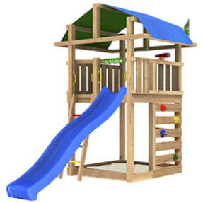 Jungle Gym Fort 2.1 legetårn inkl. blå rutsjebane