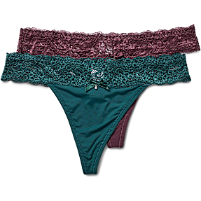 VRS dame 2-pak g-streng str. L - grøn/bordeaux