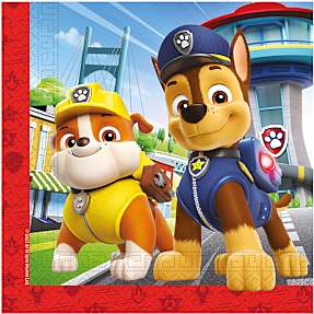 Mønstrede servietter 33x33 cm 20-pak - Paw Patrol