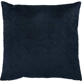 BASIS pyntepude i velour - mørkeblå