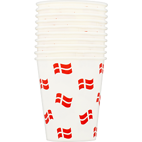 Salling papkrus med flag 250 ml 10-pak - Dannebrog