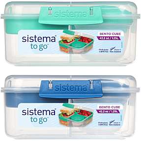 Sistema Bento Cube madkasse (1,25L) - flere varianter - assorteret