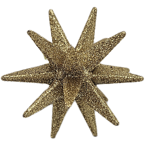 Julefryd glitter sputnikstjerne 11 cm - flere varianter - assorteret