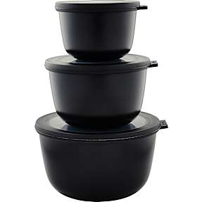 Mepal Cirqula høj rund skål - sort (3-pak)