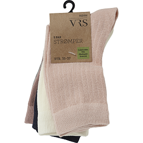 VRS børne 5-pak strømper str. 26/30 - multifarvet