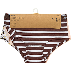 VRS teen 3-pak hipster str. 134/140 - multifarvet