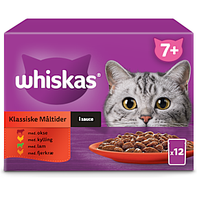 Vådfoder i sovs m. okse, kylling, lam og fjerkræ senior