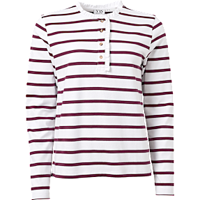 VRS dame top str. S - hvid/bordeaux