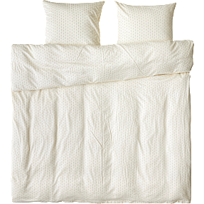 MAISON sengetøj 200x220 cm - hvid og blå