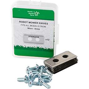 12 stk. knive til Worx og Kress robotplæneklipper