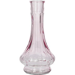 Rillet vase 14 cm - lyserød