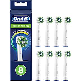 Oral-B CrossAction tandbørstehoveder 8-pak - hvid