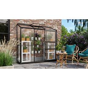 Vægdrivhus Ida 1300 inkl. sokkel - sort